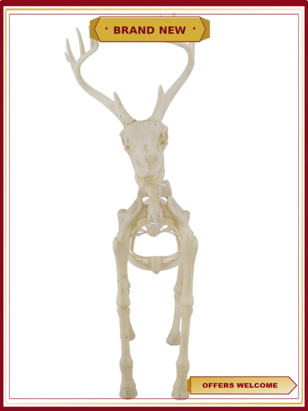 LED Illuminated Deer Skeleton 60in Halloween Decoration